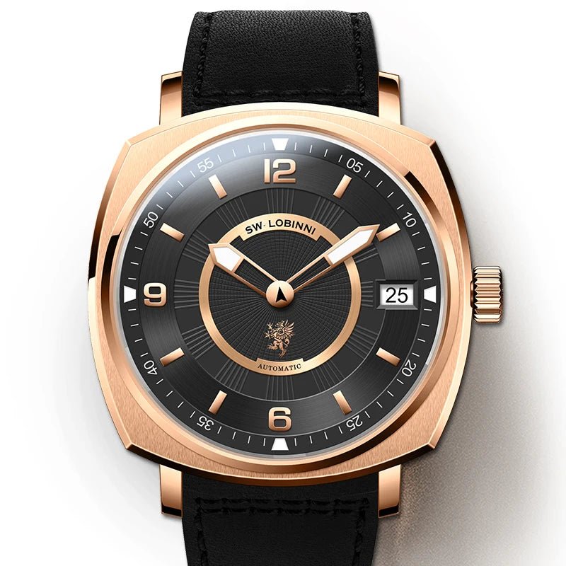 Lobinni Square watch Mechanical Limited Edition Seagull Men's Automatic часы механика мужские pagani Design relogio masculino - Chic Cart