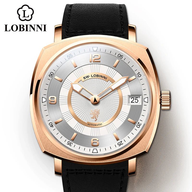 Lobinni Square watch Mechanical Limited Edition Seagull Men's Automatic часы механика мужские pagani Design relogio masculino - Chic Cart