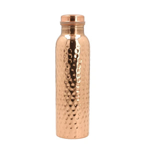 34oz Pure Copper Water Bottle - Handmade Hammered Finish - Ayurvedic Health USA