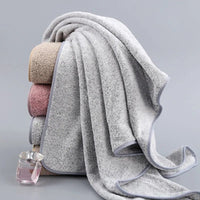 thick and big Bamboo Charcoal Coral Velvet Bath Towel For Adult Soft Absorbent Microfiber Fabric Towel Household Bathroom Towel - Chic Cart